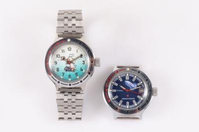 2 Armbanduhren "Vostok Amphibian" - Klenoty a Hodinky