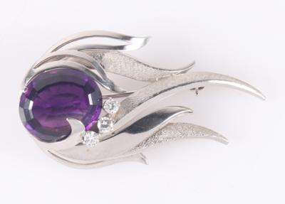 Amethyst Brillant Brosche - Klenoty a Hodinky