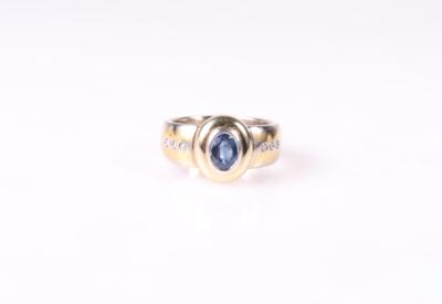 Saphir Brillant Ring - Klenoty a Hodinky