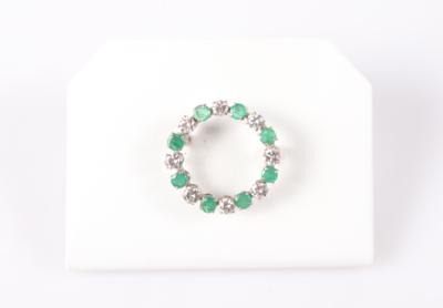 Smaragd Brillant Brosche - Jewellery and watches