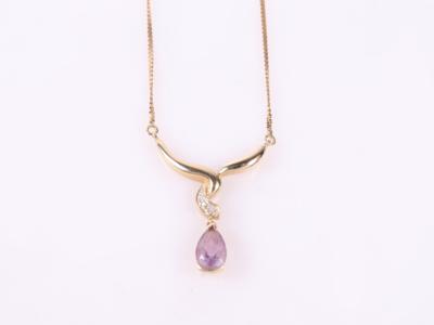Amethyst Diamant Collier - Klenoty a Hodinky