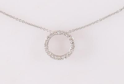 Diamant Anhänger an Ankermuster Halskette (2) - Schmuck und Uhren