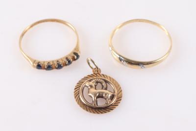 Konvolut Ringe und Anhänger (3) - Jewellery and watches