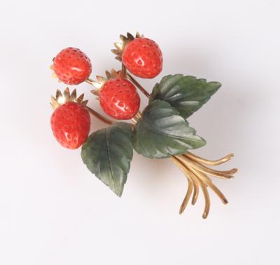 Brosche "Erdbeeren" - Klenoty a Hodinky