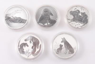 Konvolut Silbermünzen, 2 Dollar - Elizabeth II (5) - Klenoty a Hodinky