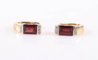 Granat Diamant Ohrringe - Jewellery and watches