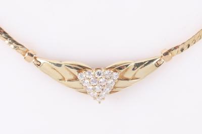 Brillantcollier zus. ca. 0,60 ct - Klenoty a Hodinky