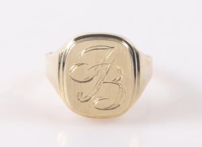 Monogramm Ring "J. B." - Klenoty a Hodinky