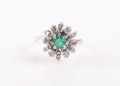 Brillant/Diamant Smaragd Damenring - Gioielli e orologi