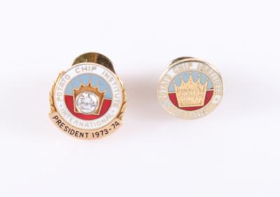 2 Email Pins "Potato Chip Institute International" - Gioielli e orologi