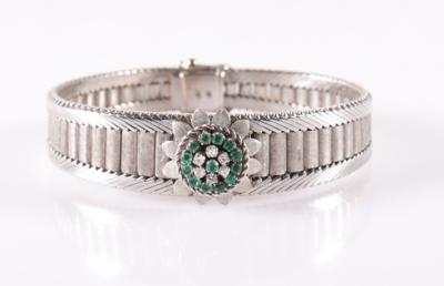Diamant Smaragd Armkette "Blume" - Klenoty a Hodinky
