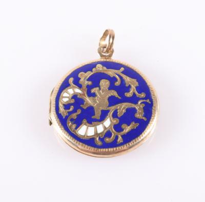 Email Medaillon "Putto" - Jewellery and watches