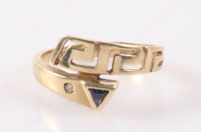 Saphir Diamant Damenring "Mäandermuster" - Jewellery and watches