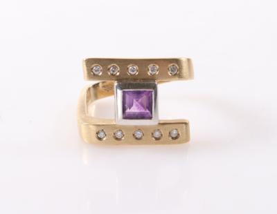 Moderner Amethyst Brillant Damenring - Jewellery and watches