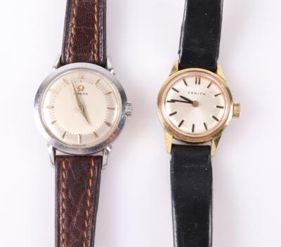 2 Damenarmbanduhren Omega/ Zenith - Schmuck und Uhren