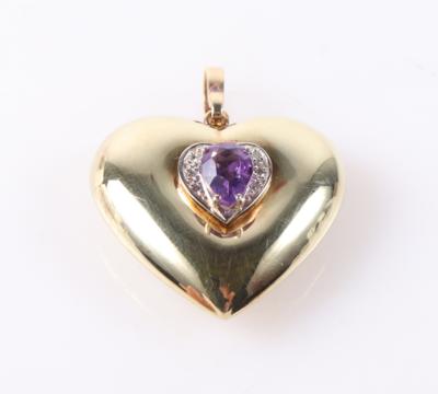 Amethyst Diamant Anhänger "Herz" - Schmuck und Uhren