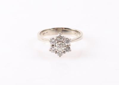 Brillant Damenring "Blume" zus. ca. 0,50 ct - Schmuck und Uhren