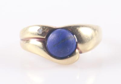 Lapis Lazuli (beh.) Diamant Damenring - Klenoty a Hodinky