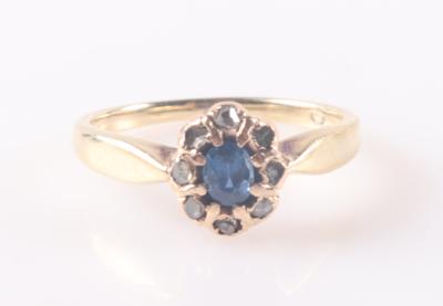 Saphir Diamant Damenring um 1900 - Jewellery and watches
