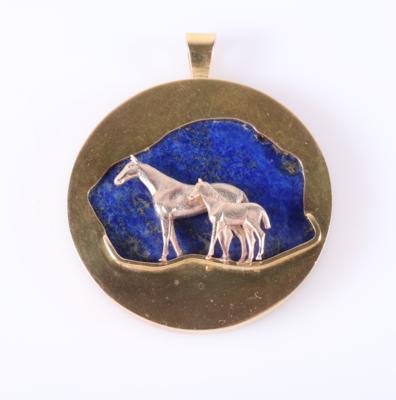 Design Lapis Lazuli (beh.) Anhänger "Pferde" - Schmuck und Uhren