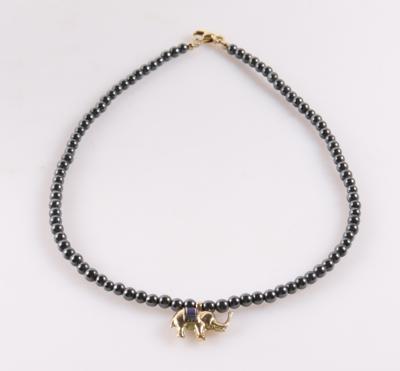 Hämatit Collier mit Elefant - Gioielli e orologi