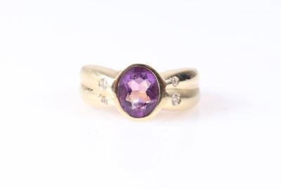 Amethyst Brillant Damenring - Herbstauktion Schmuck und Uhren