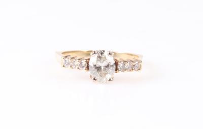 Brillant/Diamant Damenring zus. ca. 0,90 ct - Klenoty a Hodinky