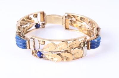 Lapis Lazuli (beh.) Armband "Blätter" - Jewellery and watches