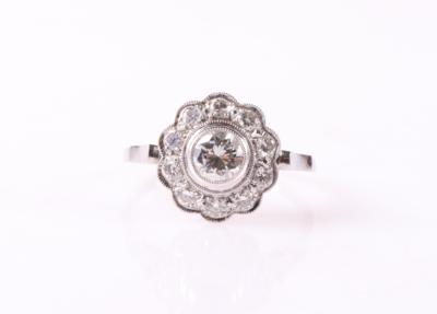 Brillantring "Blume" zus. ca. 0,75 ct - Klenoty a Hodinky