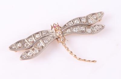 Diamant Brosche "Libelle" zus. ca. 2,60 ct - Jewellery and watches