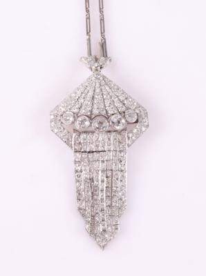 Diamant Collier zus. ca. 7,40 ct - Klenoty a Hodinky