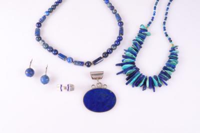 Konvolut Lapis Lazuli (beh.) Damenschmuck (6) - Jewellery and watches