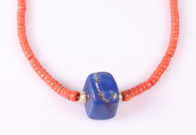 Korallen Lapis Lazuli (beh.) Collier - Schmuck und Uhren