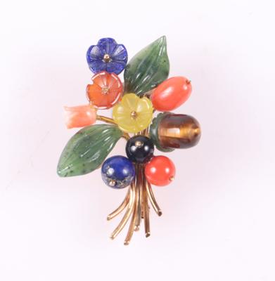 Schmuckstein Brosche "Blumenstrauß" - Schmuck und Uhren