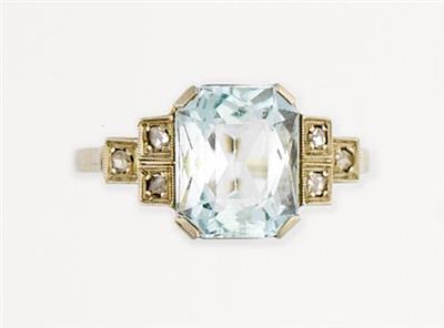 Aquamarin Diamant Damenring - Jewellery