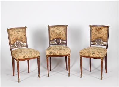 Satz von 3 neoklassizistischen Sessel - Kunst, Antiquitäten, Sammelobjekte, Möbel und Historische  Unterhaltungstechnik