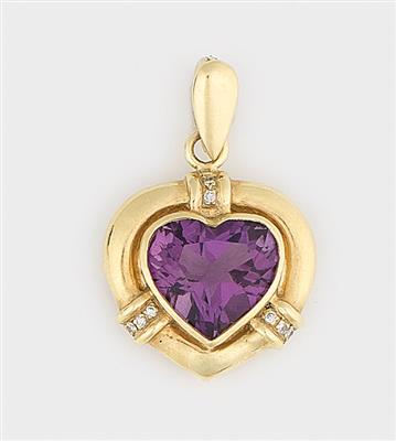 Amethyst Brillant Anhänger "Herz" - Schmuck