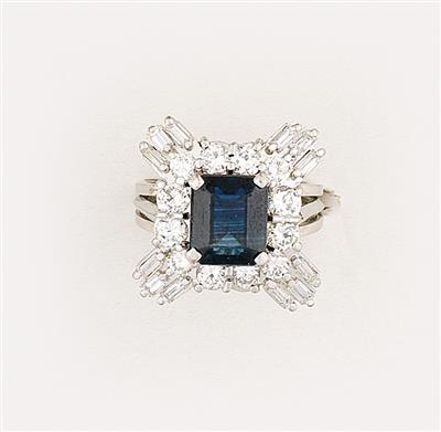 Brillant Diamant Saphir Damenring - Gioielli