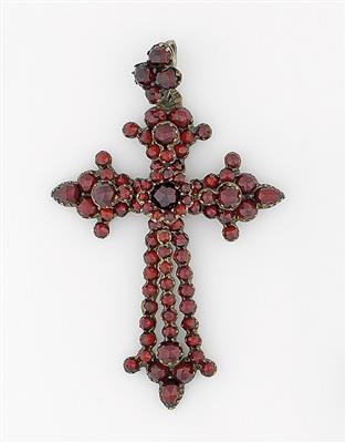 Granat Anhänger "Kreuz" - Schmuck