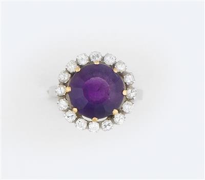 Amethyst Brillant Damenring - Gioielli