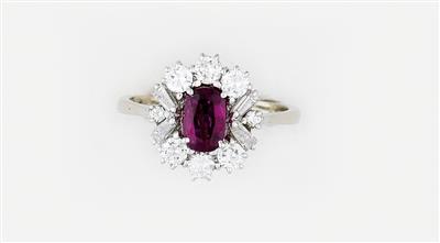 Brillant Diamant Rubin Damenring - Schmuck und Uhren