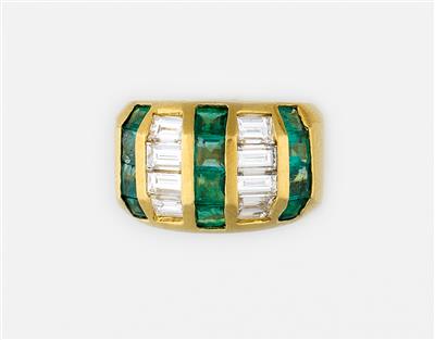 Diamant Smaragd Damenring - Jewellery