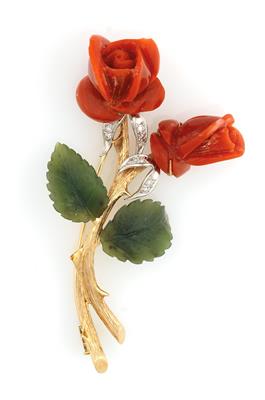 Blütenbrosche Rosen - Schmuck und Uhren