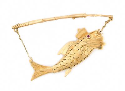 Brosche "Fisch an der Angel" - Jewellery and watches