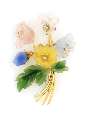 Bunte Diamant Blumenbrosche - Gioielli e orologi