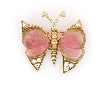 Tumalin Brillant Brosche "Schmetterling" - Schmuck und Uhren