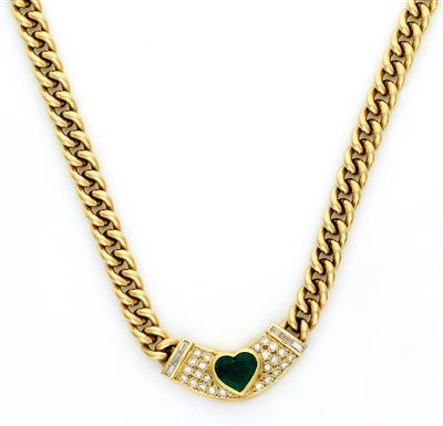 Brillant Diamant Smaragd Collier - Schmuck und Uhren