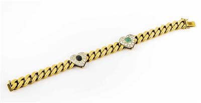 Brillant Farbstein Armkette "Herzen" - Jewellery and watches