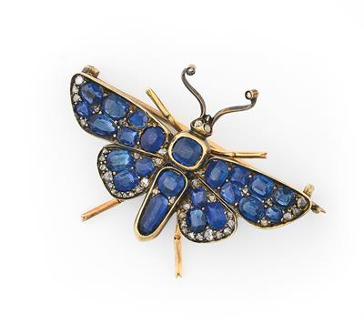 Saphir Diamant Brosche "Schmetterling" - Schmuck und Uhren