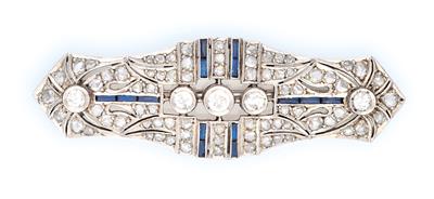 Brillant Diamant Saphir Brosche - Schmuck und Uhren